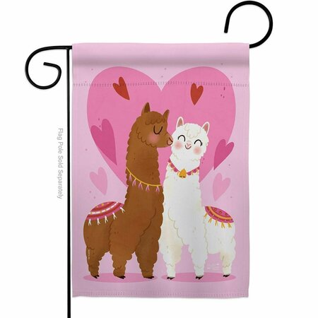 PATIO TRASERO Llama Love Springtime Valentine Double-Sided Decorative Garden Flag, Multi Color PA3914722